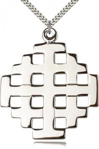 Jerusalem Cross Pendant, Sterling Silver [BL6376]