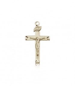 Crucifix Pendant, 14 Karat Gold [BL6411]