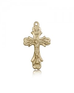 Crucifix Pendant, 14 Karat Gold [BL6293]