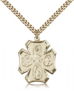 4 Way Cross Pendant, Gold Filled [BL5877]