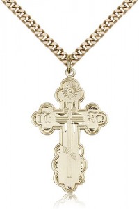 St. Olga Cross Pendant, Gold Filled [BL4348]