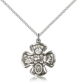 5 Way Cross Pendant, Sterling Silver [BL6343]