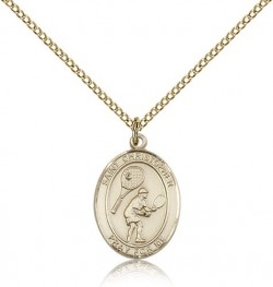 St. Christopher Tennis Medal, Gold Filled, Medium [BL1459]