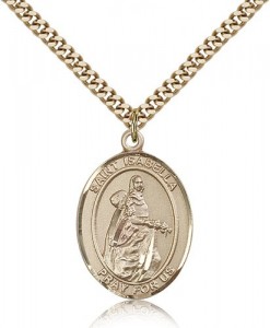 St. Isabella of Portugal Medal, Gold Filled, Large [BL2100]