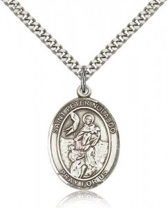 St. Peter Nolasco Medal, Sterling Silver, Large [BL3057]