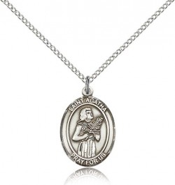 St. Agatha Medal, Sterling Silver, Medium [BL0592]