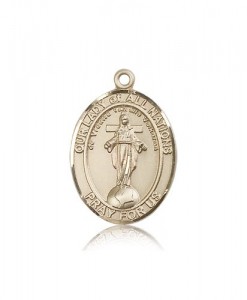 Our Lady of All Nations Medal, 14 Karat Gold, Large [BL0255]