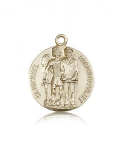 St. Michael the Archangel Medal, 14 Karat Gold [BL6439]