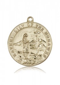 St. Kateri Medal, 14 Karat Gold [BL6546]