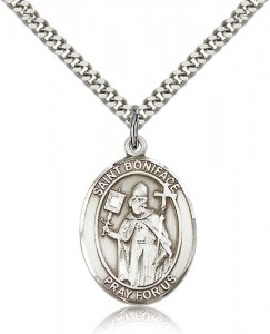 St. Boniface Medal, Sterling Silver, Large [BL0948]