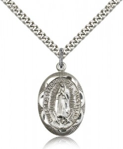 Our Lady of Guadalupe Medal, Sterling Silver [BL4866]