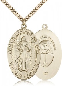 Divine Mercy Medal, Gold Filled [BL6539]