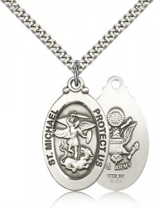 St. Michael Army Medal, Sterling Silver [BL5949]