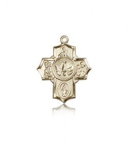 5 Way Cross Pendant, 14 Karat Gold [BL5343]