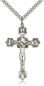 Crucifix Pendant, Sterling Silver [BL4675]