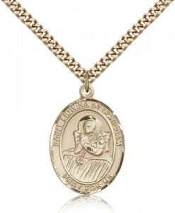St. Lidwina of Schiedam Medal, Gold Filled, Large [BL2604]