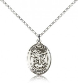 St. Michael the Archangel Medal, Sterling Silver, Medium [BL2935]