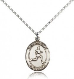 St. Sebastian Track and Field Medal, Sterling Silver, Medium [BL3632]
