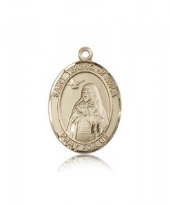 St. Teresa of Avila Medal, 14 Karat Gold, Large [BL3733]