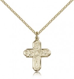 5 Way Cross Pendant, Gold Filled [BL4082]