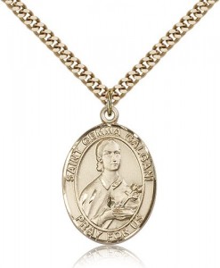 St. Gemma Galgani Medal, Gold Filled, Large [BL1864]