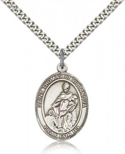 St. Thomas of Villanova Medal, Sterling Silver, Large [BL3802]