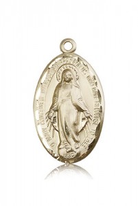 Miraculous Medal, 14 Karat Gold [BL5254]