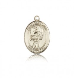 St. Sebastian Baseball Medal, 14 Karat Gold, Medium [BL3360]
