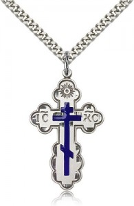 St. Olga Cross Pendant, Sterling Silver [BL4347]
