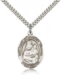 Our Lady of Prompt Succor Medal, Sterling Silver, Large [BL0432]