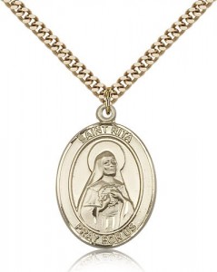 St. Rita Baseball Medal, Gold Filled, Large [BL3243]