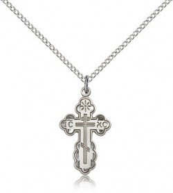 St. Olga Cross Pendant, Sterling Silver [BL4338]