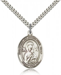 Our Lady of Perpetual Help Medal, Sterling Silver, Large [BL0423]