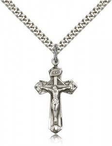 Crucifix Pendant, Sterling Silver [BL6855]