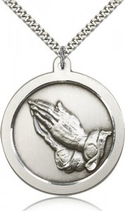 Praying Hand Medal, Sterling Silver [BL5327]