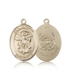 St. Michael Coast Guard Medal, 14 Karat Gold, Large [BL2877]