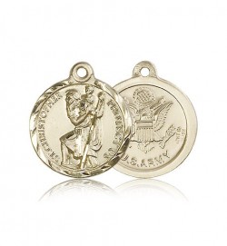 St. Christopher Army Medal, 14 Karat Gold [BL4180]