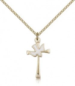 Holy Sprit Cross Pendant, Gold Filled [BL6220]