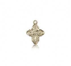 4 Way Cross Pendant, 14 Karat Gold [BL5496]