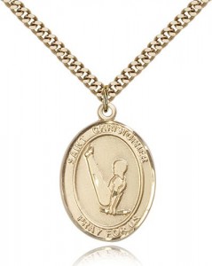 St. Christopher Gymnastics Medal, Gold Filled, Large [BL1257]