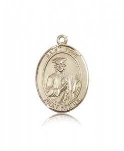 St. Jude Thaddeus Medal, 14 Karat Gold, Large [BL2466]