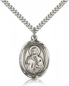 St. Marina Medal, Sterling Silver, Large [BL2756]