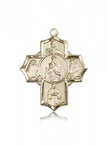 Mt Carmel 4 Way Cross Pendant, 14 Karat Gold [BL6503]