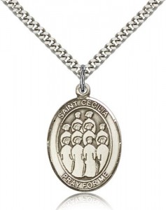 St. Cecilia Choir Medal, Sterling Silver, Large [BL1069]