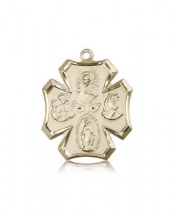 4 Way Cross Pendant, 14 Karat Gold [BL5878]