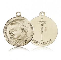 Pope John Paul II Medal, 14 Karat Gold [BL5490]