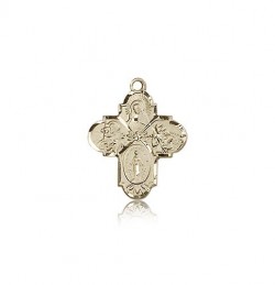 4 Way Cross Pendant, 14 Karat Gold [BL6363]