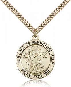 Our Lady of Perpetual Help Medal, Gold Filled [BL5737]