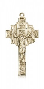 Crucifix Pendant, 14 Karat Gold [BL4156]