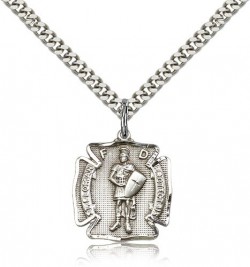 St. Florian Medal, Sterling Silver [BL4124]
